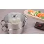 Vinod Stainless Steel 2 Tier Steamer with Glass Lid - 18cm Diameter (Gas Stove and Induction Friendly), 4 image