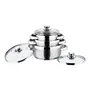 Vinod Stainless Steel Bremen Saucepot with Glass Lid - 3 Pieces(( 1 Ltr 1.5 Ltr and 2 Ltr), 5 image