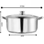 Vinod Stainless Steel Induction Friendly Roma Saucepot 20cm3ltr Silver, 3 image