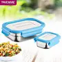 Trueware Bon Smart Lunch Box with Stainless Steel Tiffin Box for Office & School Use-Blue Big Container -800ml Veggie Container -100ml, 2 image