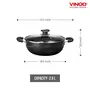 Vinod Hard Anodized Aluminium Deep Kadai with Glass Lid - 22 cm 2.6 Litre Black, 2 image