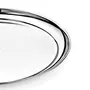 Vinod Stainless Steel Rajbhog Plate Lunch & Dinner Plate Set of 4 Pieces Diameter 28.5 cm Smokey Grey Large, 5 image