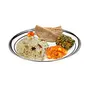 Vinod Stainless Steel Rajbhog Plate Lunch & Dinner Plate Set of 4 Pieces Diameter 28.5 cm Smokey Grey Large, 2 image