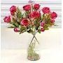 ARTSY  ARTS  Artificial Flowers for Home Decoration Rose Bunch Pink 2 Pieces Pack of Two (Combo) Dry Cut Finish Small Size Bunch | VASE NOT Included |