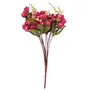 Fourwalls Artificial Decorative Mini Rose Flower Bunches (40 cm Tall 12 Branches Maroon)