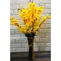 VTMT PetalshueÂ® Artificial Yellow Blossom Flower Bunch for Home Decor Office | Artificial Flower Bunches for Vases (18 Sticks 45 cm)