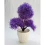Discount4Product Soft Plastic Artificial Flower with Pot (10 cm X 10 25 cm Purple)