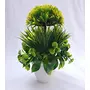 Discount4product Soft Plastic Artificial Flower with Pot (25 cm x 15 cm x 25 cm Yellow and Green)