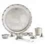 Panca Silver Plated Pooja Thali 9 piece Set Silver Pooja Thali Set for Mandir at Home and Office