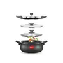 Pigeon by Stovekraft All in One Ceramic Super Outer Lid Cooker 5 Liters Black/Transparent - Aluminium & Stainless Steel