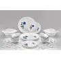 ignito Exclusive Dinner Set of 36psc Microwave Safe Plastic Printed Round Dinner Set - 6 Big Plates 6 Small Plates 12 Small Bowl 2 Big Spoon and 6 Table Spoon 2 Big Bowl with 2 Lid (Multicolor)