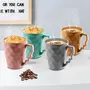 URBAN CHEF Prism Ceramic Handcrafted Shine - Microwave Safe Coffee / Milk Mug with Handle Ideal Best for Self Use Or Gift for Friends Anniversary Birthday-Set of 4