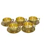 S.L ls Pure Brass Cup & Saucer Utensil Set with 5Cup & 5 Saucer