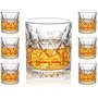 TIENER Old Fashioned Whiskey Glasses Premium Scotch Cocktail Glasses Clear Rum Glasses Elegant Design Whiskey Glasses for Men (350ml Set of 6)