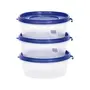 Cutting EDGE Nesterware Food Storage Container for Pulses Sugar Tea Cereals Travelling Spices Office Lunch Box - 500ML (Dark Blue Set of 3)