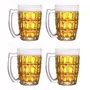 CINSHU International Glass Beer Mug - Set of 4 Transparent 400ml