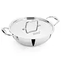 Doniv Titanium Triply Stainless Steel Induction & Gas Compatible Kadhai with Steel Lid - 28 cm / Capacity 4.00 Litre