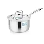 UCOOK Stainless Steel Triply Induction Compatible Sauce Pan with Lid 180 mm/2.5 LTR Silver