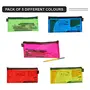 Oddy Colored Transparent Zipper Pouch - Pencil Case Travel Pouch Cosmetics Bag (Pack of 5 different colors), 5 image