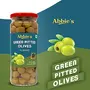 Abbie's Green Sliced Olives + Green Pitted Olives 450g Pack of 1 Each Product of Spain for Authentic Taste in Cooking Snacking Pizzas toppings or Italian Pastas Ingredient, 6 image