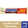Snickers Almond Filled Chocolate Bar 54g (Pack of 10), 2 image