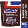 Snickers Miniatures Peanut Chocolate Pouch 180gm (Pack of 3), 2 image