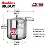 Hawkins Bigboy Aluminium Pressure Cooker 22 Litre Silver (BB22), 5 image