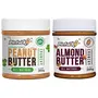 Pintola All Natural Peanut Butter (Crunchy) (350g) (Unsweetened Non-GMO Gluten Free Vegan) + Pintola All Natural Almond Butter (Crunchy) (200g)