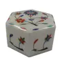 Silkrute Handcrafted Hexagonal Marble Box With Inlay Work On All Sides, 4 image