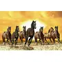 Shine India Seven Horse(4) Canvas Painting as per VASTU with Heavy Duty Frame- 15Inch X 22 Inch ||Small Painting||, 2 image