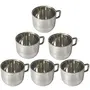 Khandekar Set of 6 Coffee Espresso Cup Mug Double Wall Stainless Steel Tea Cups Reusable & Stackable Dishwasher Safe - 3.4 oz
