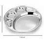 Khandekar Set of 2 Stainless Steel Round Dinner Plate with 5 Compartment Food Divided Plate Kids Lunch Plate for Toddlers Indian Dinner Plates Thali All Occasion - Silver 13 inch, 2 image