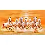 Shine India Orange 7 Horses Canvas Painting as per VASTU with Heavy Duty Frame- 18 Inch X 28 Inch ||Medium Painting||, 2 image