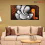 wallmantra Big Panoramic Shri Ganesha with Shivling Wall Painting/Canvas Print Wall Hanging/Home Decor for Living Room Bedroom Office Decoration Size 122 cm W x 61 cm H (with Foladble Wood Frame)