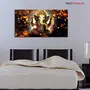 WallMantra Big Panoramic Sri Ganesha Indian Hindu Spiritual Wall Painting/Canvas Print Wall Hanging/Home Decor for Living Room Bedroom Office Decoration Size 122 cm W x 61 cm H (With Foldable Frame), 3 image