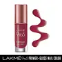 Lakme 9 to 5 Primer + Gloss Nail Colour Ruby Rush 6 ml, 2 image