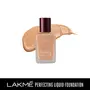 Lakme Perfecting Liquid Foundation Marble Waterproof Full Coverage Long Lasting - Light Oil Free Face Makeup with Vitamin E Dewy Finish Glow 27 ml, 3 image