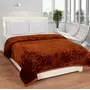 Little India Soft Embossed Floral Microfibre Blanket (Single Brown)