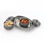 Little India Oxidize Mouth Freshener Box Pair and Metal Tray Set (303 Silver), 2 image
