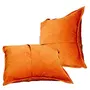 Little India Kantha Embroidery Thread Work Cotton 2 Piece Cushion Cover Set - Orange (DLI3CUS833), 2 image