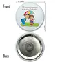Little India Painted Handmade Round Marble Table Clock for Home Decoration with Fridge Magnet (Design 2), 3 image