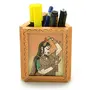 Little India Beautiful Gemstone Painting Pen Stand (BrownHCF119), 3 image