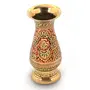 Little India Colorful Meenakari Work Flower Vase (Brass), 2 image