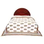 Brown Floral Designer Cotton Double Bed Comforter - Brown, 2 image