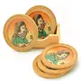 Little India Gemstone Wooden Painting Tea Coaster (Brown HCF111), 2 image