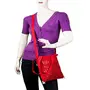 Little India Mirror Work Red Sling Bag 10"x13"x2", 3 image