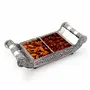 Little India White Metal Dry Fruit Tray Handicraft Gift (363 Silver), 2 image