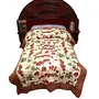 Floral Hand Block Cotton Single Bed Razai Quilt - Red, 2 image