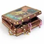 Little India Meera Wooden Gemstone Painting Jewelry Box (10.16 cm x 12.7 cm BrownHCF257), 2 image