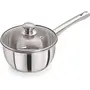 Pristine Try Ply Induction Bottom Stainless Steel Sauce Pan with Knob Glass Lid | Induction and Gas Stove Compatible (2.2L Silver), 5 image